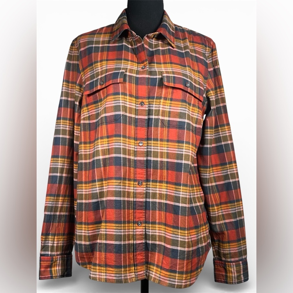 L.L. Bean Signature Plaid 100% Cotton Flannel Shirt, Size Large